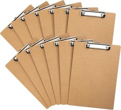 Letter Size Clipboards with Low Profile Clip (Set of 10) – Standard, Brown