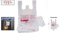 100 Count Thank You Shopping Bags – 11.5″ x 6.25″ | Durable White Plastic