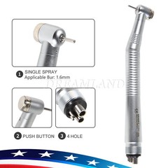 SEASKY Dental High Speed Handpiece 4Holes Standard Head Burr M4 Push Button NEW