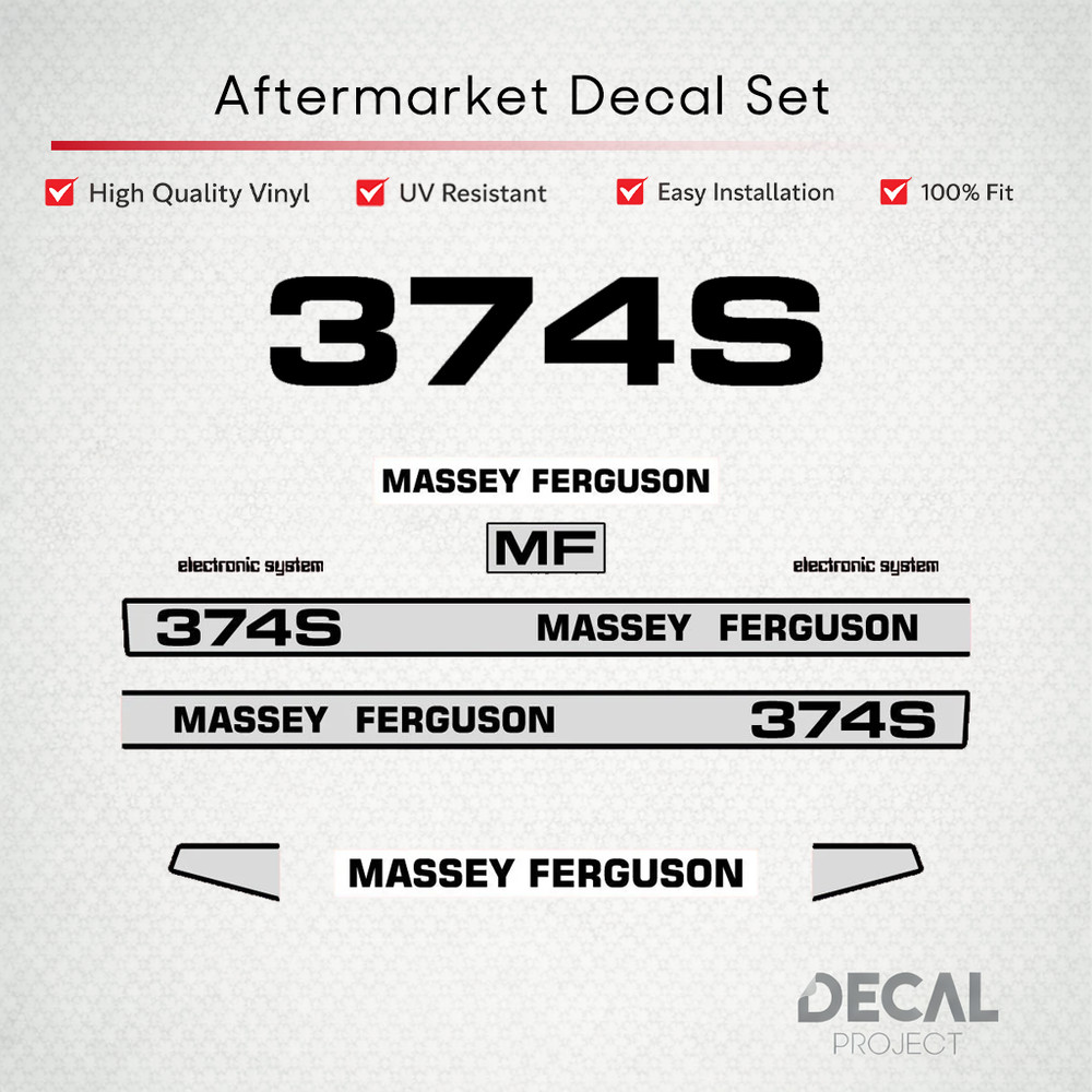 Massey Ferguson 374 S Aftermarket Decal Set – Restoration Set