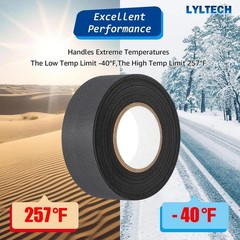 Wire Harness Tape 7 Rolls-Total 328 FT, Polyester Fabric,Flame Retardant,at 257℉