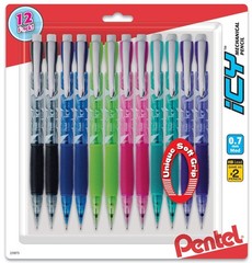 Pentel Icy Razzle-Dazzle Mechanical Pencil, (0.7mm), Assorted Barrels, Color May