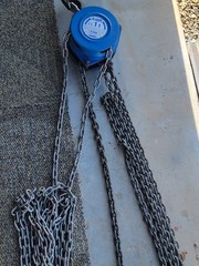 Tractel Inc. USA tralift 1 ton 30ft Chain Hoist W/1t Hook 6 x 18mm Grade 50 Blue