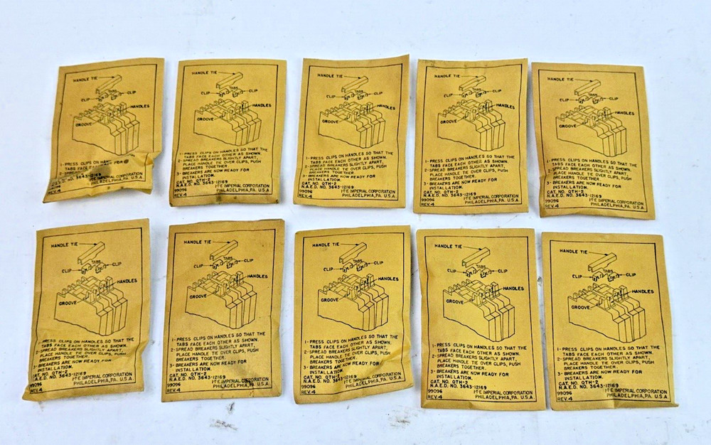 ITE / SIEMENS **LOT OF 10** QTH-2 – HANDLE TIES – FOR TYPE QT – NEW OLD STOCK