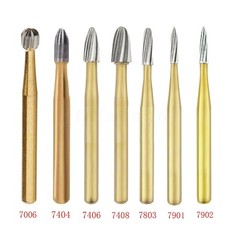 10x Dental Trimming Finishing Polishing Gold Carbide Bur High Speed FG 1.6mm