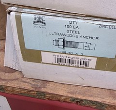 100 NEW Ultrawedge Concrete Anchor Steel Zinc 1/4-20 x 3 1/4