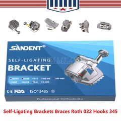 Dental orthodontic Self-ligating bracket Braces MINI ROTH.022 Hook 345