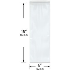 Plymor 6″ x 18″, 6 Mil Industrial Duty Zipper Reclosable Plastic Bags