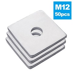 50 PCS Galvanized Heavy Duty Square Plate Washer Fastener 1/2 x 2x2x3/16 Inch