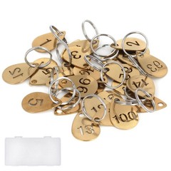 Key Tags with Numbers, Brass Droplet Shaped Key ID Tag, Metal Number Tags, Ke…