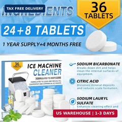 Ice Machine Cleaner Tablets Descaler (36 Pack) – Portable Ice Maker Cleaner, Nic