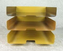 Mosler Harbor Metal Letter Tray Organizer Mid Century Modern 3 Shelf Vintage
