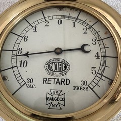 Vintage 7″ Brass Steam Compound Pressure Gauge U.S. Gauge Co. Steampunk