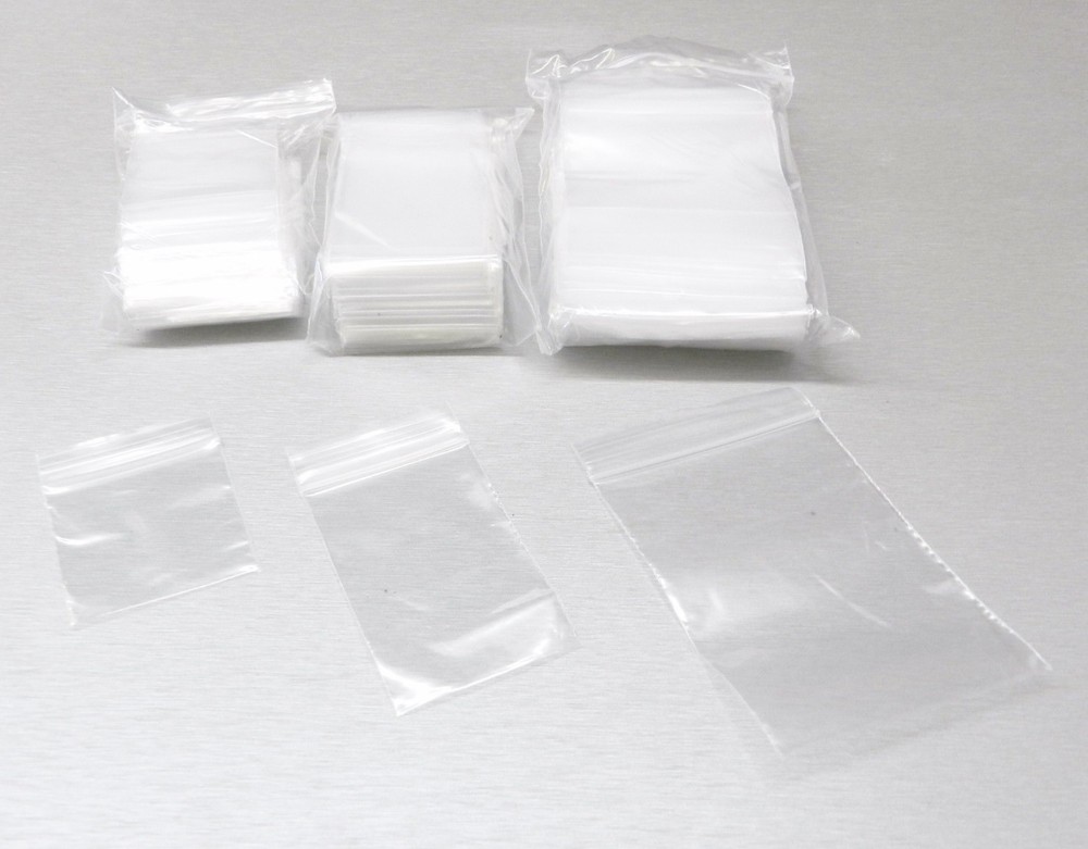 300 2Mil Clear Bags Assortment Reclosable Zip Seal Bags 3 Sizes 2×2 2×3 3×4 100@