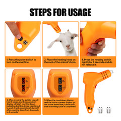 Portable Electric Dehorner Fast Heating Dehorning Tool 3/4 Tip for Cattle Goat