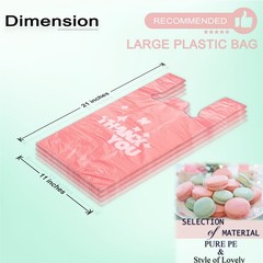 PINK Thank you bags, 100PCS T shirt bags, To Go Bags,Grocery bags, Reusable a…