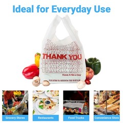 Heavy Duty Thank You Bags 11.5×6.5×22 Plastic T-Shirt Shopping Bags 1000 Pack