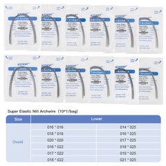 AZDENT Dental Orthodontic Super Elastic Niti Arch Wires Rectangular Ovoid/Nature