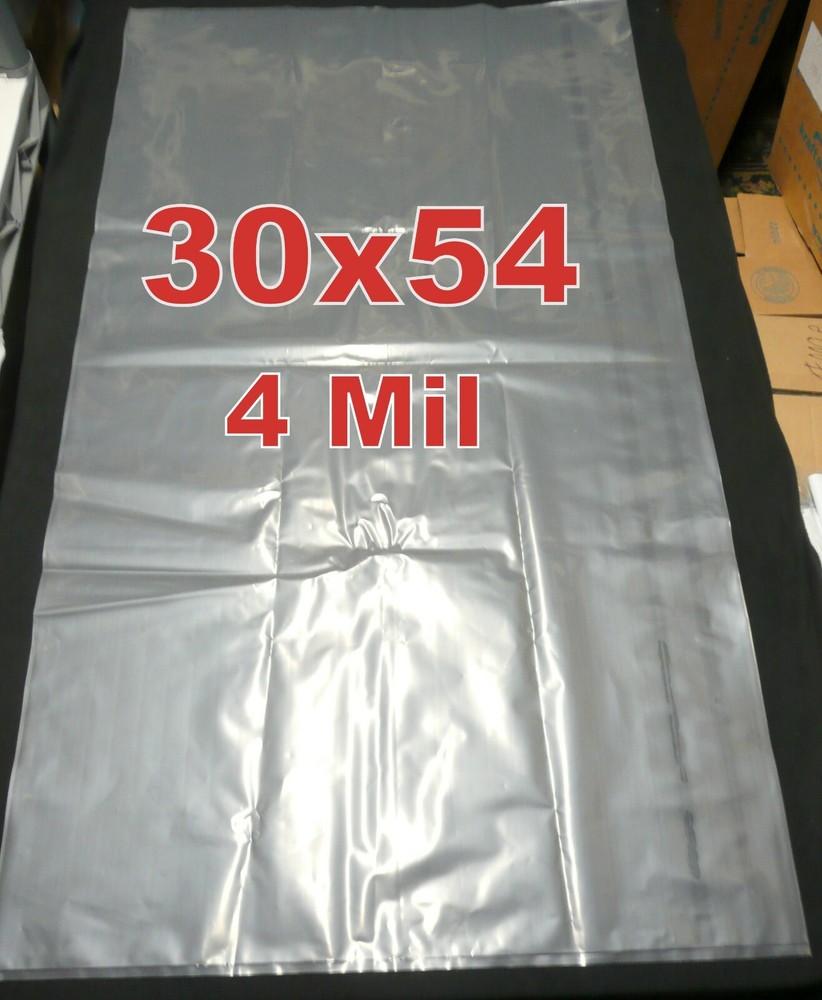 Two EXTRA LARGE Bags 30”x 54” Clear 4 Mil EXTRA THICK Storage Bags 30 x 54