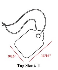 1000 Blank White Merchandise Price Tags with Strings Size #1 Retail Strung Label