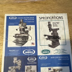 Wells Index Specification Sheet For Convert A Mill, Vector Drive CNC System