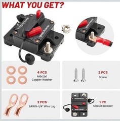 RED WOLF RWF-BXS-D30 Car Circuit Breaker 30A AMP+Manual Reset Switch OPEN BOX