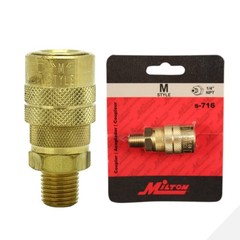 Milton (S-716) 1/4″ Male NPT M Style (Industrial) 1 Count (Pack of 1), Gold