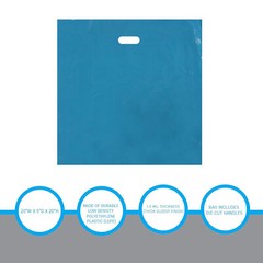 Plastic Shopping Bags 500 Low Density Retail Blue Handles 20″ x 20″ x 5″