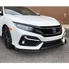 5pc Painted Carbon Front Bumper Lip Side Skirt Diffuser Honda Civic Si 2017-2021