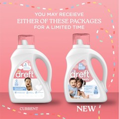 Dreft Family Liquid Laundry Detergent, Unscented Gentle 92 Fl Oz (Pack of 1)