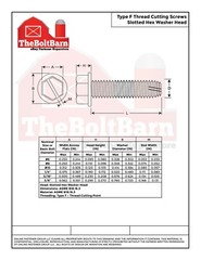 5/16-18 Slotted Hex Washer Head Type F Thread Cutting Screws(Pick Length & Qty)