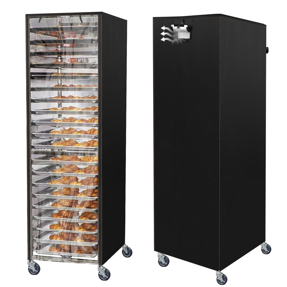 Bun Pan Sheet Rack Cover Bread Speed Rack Cover w/ Zipper Fit 20 Tier / 10 Tier