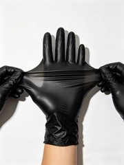 5.5Mil Black Disposable Nitrile Gloves 100Pcs Powder Free Latex Free Textured