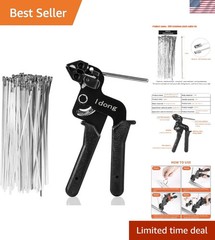 Professional Stainless Steel Cable Tie Gun Kit with 100PCS High-Strength Ties