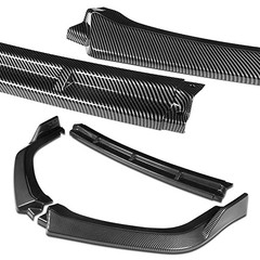 5pc Painted Carbon Front Bumper Lip Side Skirt Diffuser Honda Civic Si 2017-2021
