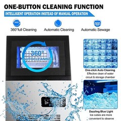110lb Built-in Commercial Ice Maker Stainless Steel Bar Restaurant Cube Machine