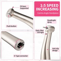 US Dental Brushless LED Electric Micro Motor 1:1/1:5 Increasing Dental Handpiece