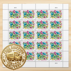 United States Postal Service Celebration Blooms Sheet Of 20 Forever Postage