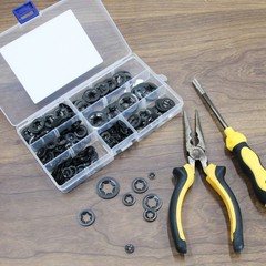 340pcs Assortment Internal Tooth Star Lock Spring Quick Washer Push On Speed Nut