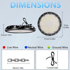 10 Pack 300W UFO LED High Bay Light Shop Industrial Commercial Factory Warehouse