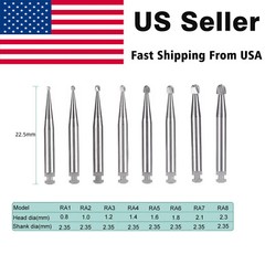 USA Dental Carbide Tungsten Steel Round Burs RA Latch For Low Speed Handpiece