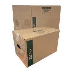 100 – Pack Small Cardboard Moving Boxes 16x10x10 32 ECT With Handles