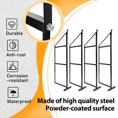 4 Pack Black Cargo Shipping Container Shelving Shelf Brackets Universal Fitment