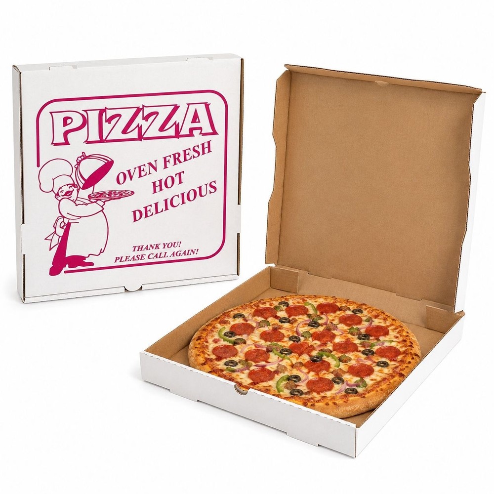 10pcs Pizza Box 10 x 10 Inches Corrugated Paper Square Mini Pizza Boxes White
