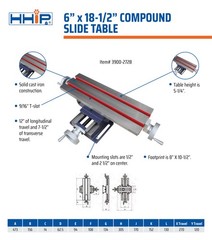 6 X 18-1/2″ COMPOUND SLIDE TABLE (3900-2728)