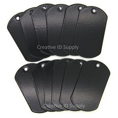 100 PIECES BLACK COLOR BLANK STAINLESS STEEL DOG TAG MILITARY SPEC