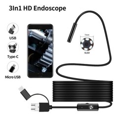 USB Type C Endoscope Borescope Snake Inspection Camera 3 in 1 for Android System