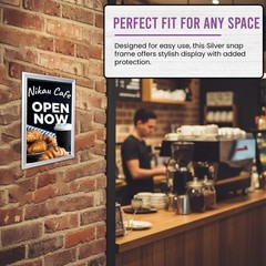 SECO Front Load Easy Open Snap Frame Poster/Picture Frame 11 x 17 Inches, Sil…
