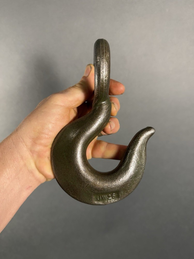 Vintage Rigging Hook With Reverse Eye. UW26. 1-1/4” Throat And 1-3/8” Eye.