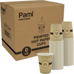 PAMI Disposable Coffee Cups Paper To-Go Hot Drink Cups Tea Espresso Cocoa Bulk